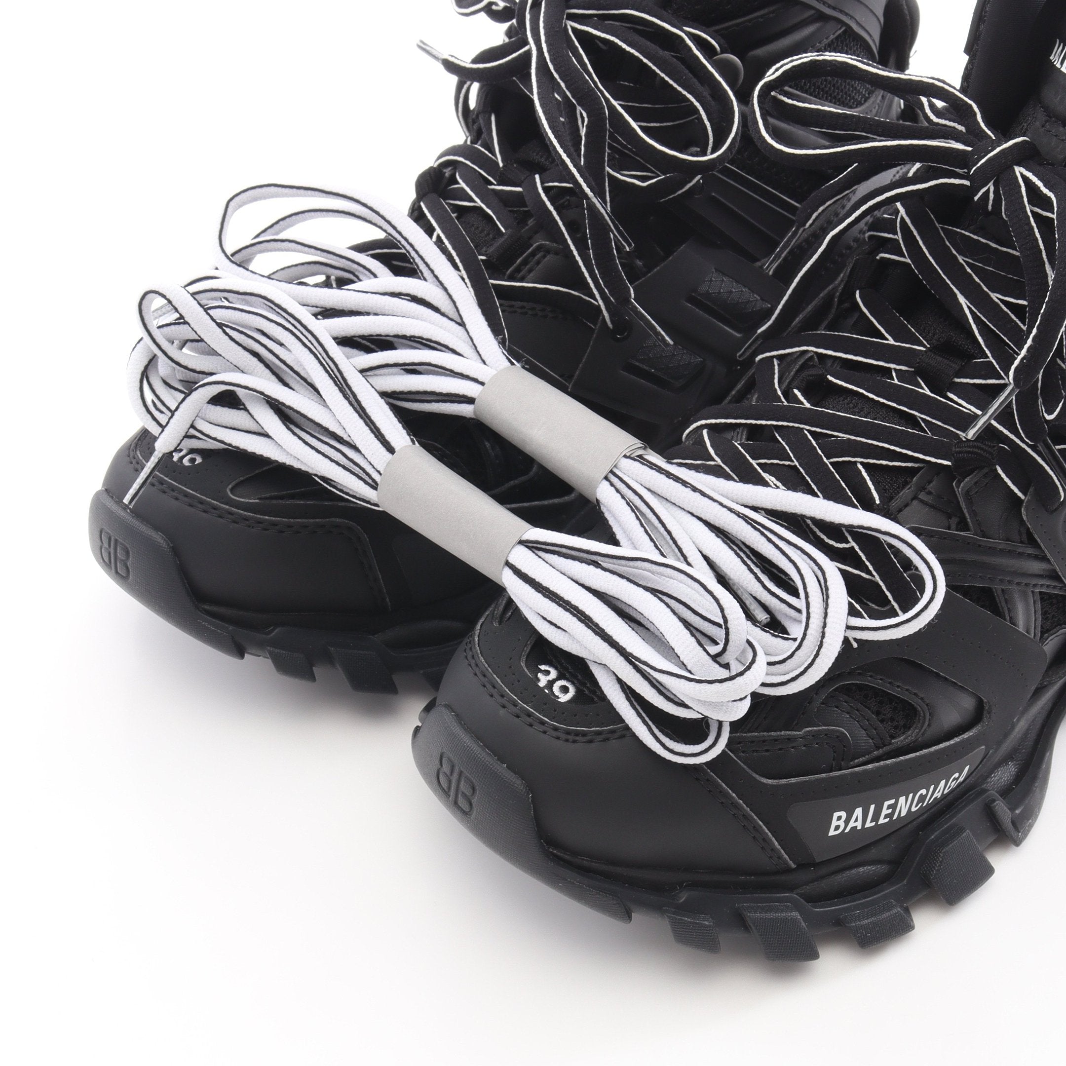 BALENCIAGA TRACK ハイカットスニーカー 39 TRACK HIKE ハイカットスニーカー メッシュ レザー ブラック