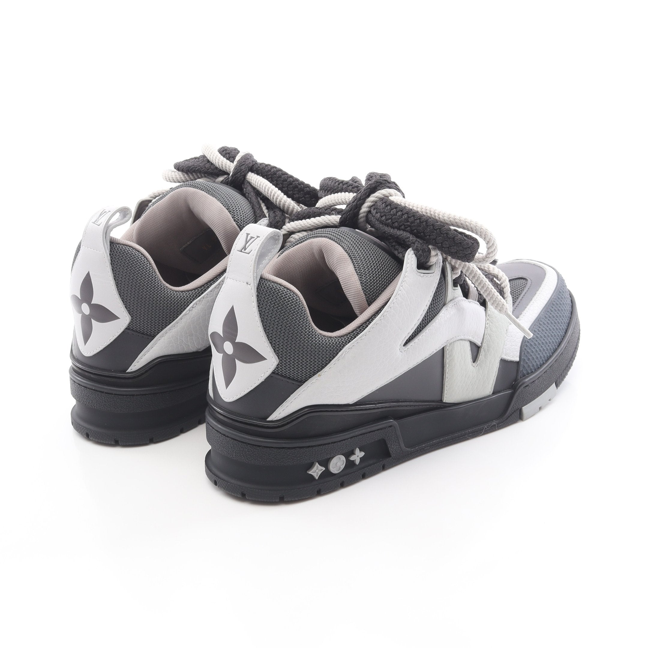 LVスケートライン スニーカー レザー ファブリック ブラック グレー