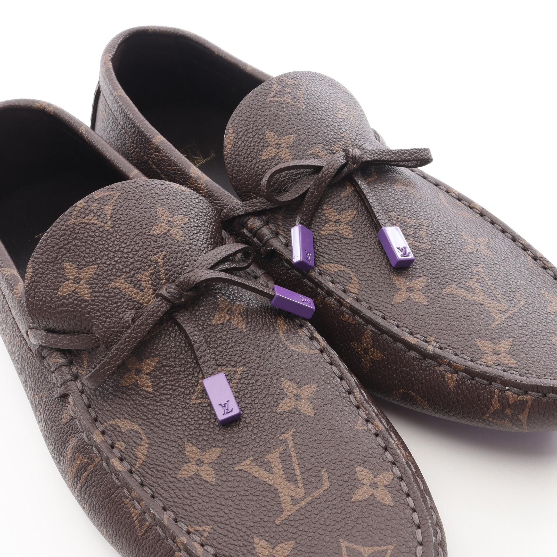 Louis Vuitton ドライビングシューズ ブラウンローファー モノグラム ドライバーライン モノグラム ローファー ドライビングシューズ PVC