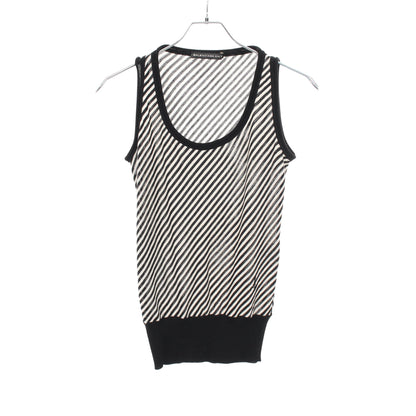 BALENCIAGA KNITS アンサンブル 五分袖 ストライプ ウール ブラック オフホワイト バレンシアガ トップス BALENCIAGA