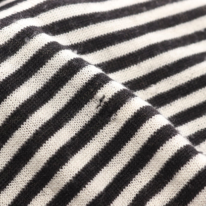 BALENCIAGA KNITS アンサンブル 五分袖 ストライプ ウール ブラック オフホワイト バレンシアガ トップス BALENCIAGA