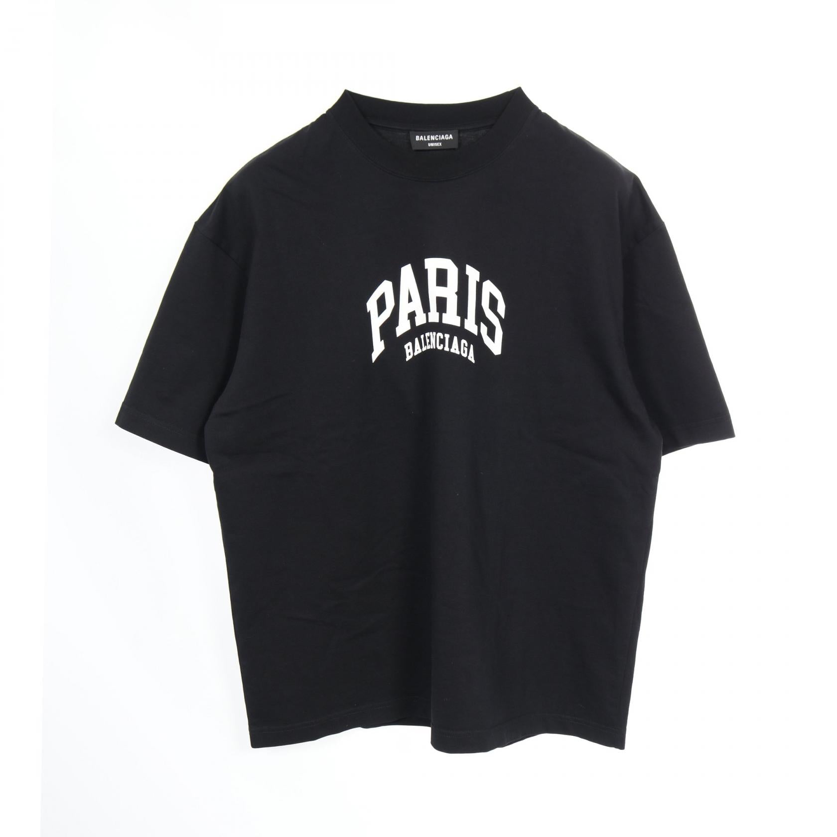 CITIES PARIS 半袖Tシャツ クルーネック コットン ブラック