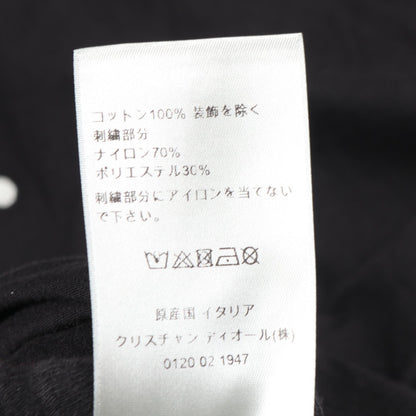 DIOR × ERL 長袖Tシャツ ロゴ刺繍 コットン ブラック ダメージ加工 ディオール トップス DIOR