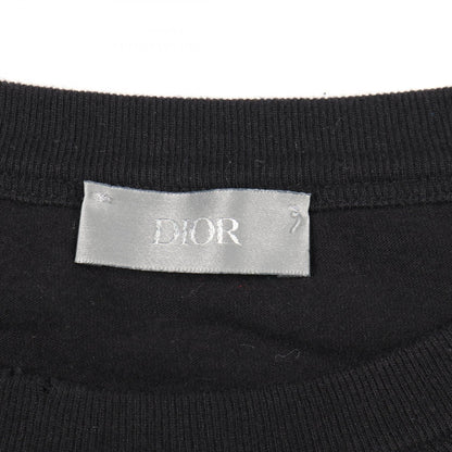 DIOR × ERL 長袖Tシャツ ロゴ刺繍 コットン ブラック ダメージ加工 ディオール トップス DIOR