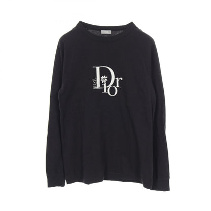DIOR × ERL 長袖Tシャツ ロゴ刺繍 コットン ブラック ダメージ加工 ディオール トップス DIOR