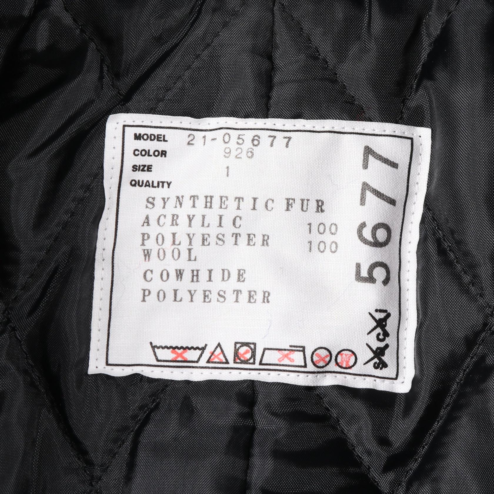 sacai × KAWS ファーコート フェイクファー ネイビー マルチカラー