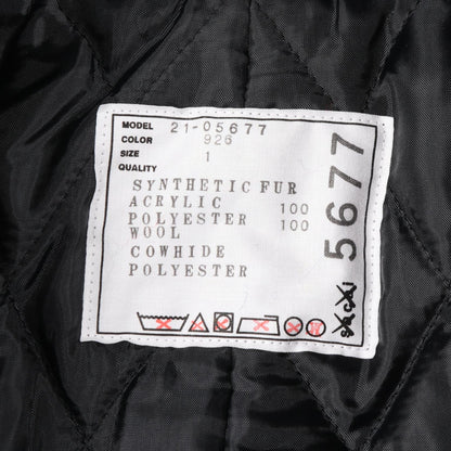sacai × KAWS ファーコート フェイクファー ネイビー マルチカラー 中綿 ダブルブレスト サカイ アウター sacai