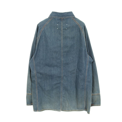 DENIM SPORTS JACKET デニムジャケット コットン ブルー ユーズド加工 メゾンマルジェラ110 アウター Maison Margiela 1 10