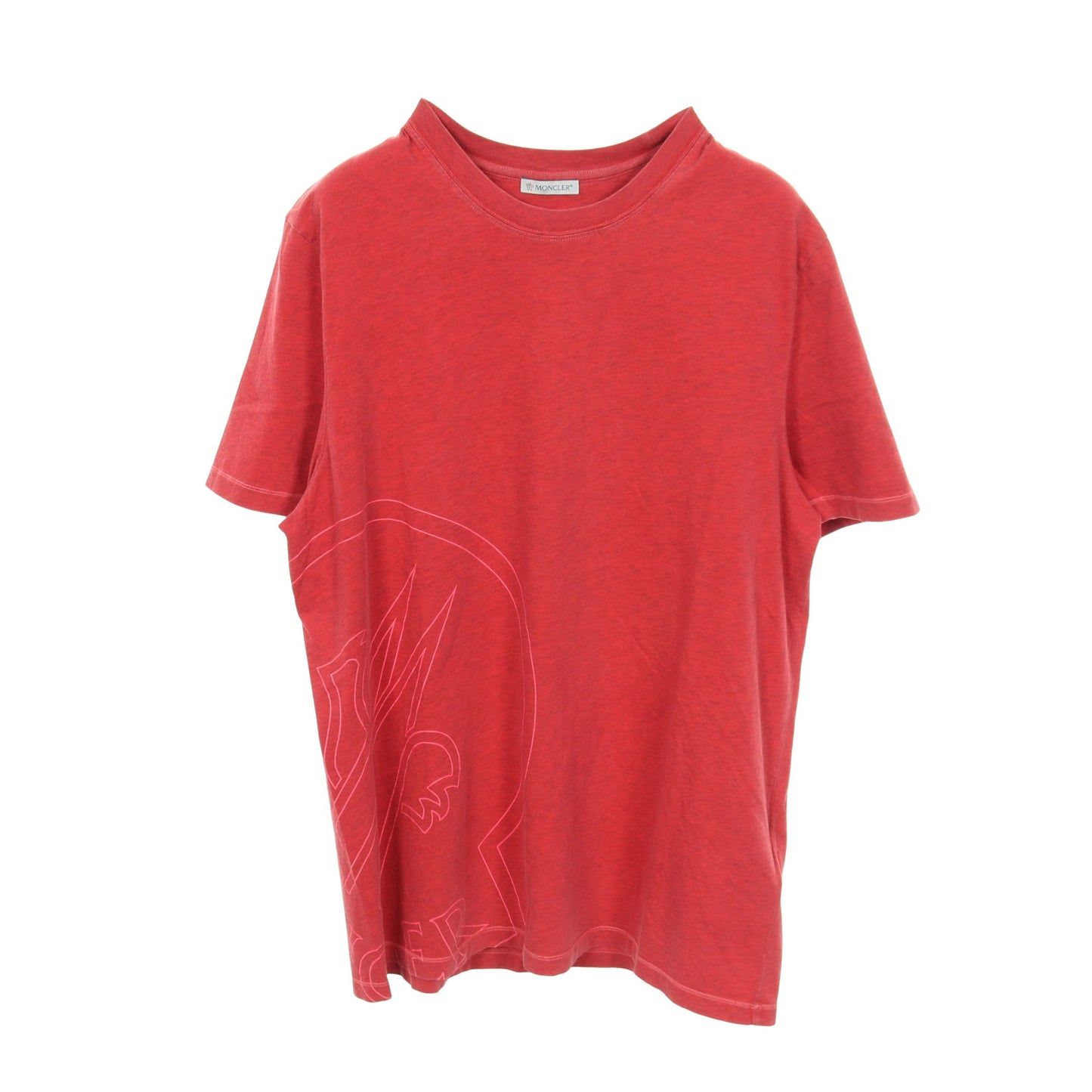 ビッグロゴプリント 半袖Tシャツ クルーネック コットン レッド モンクレール トップス MONCLER