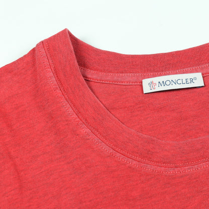 ビッグロゴプリント 半袖Tシャツ クルーネック コットン レッド モンクレール トップス MONCLER