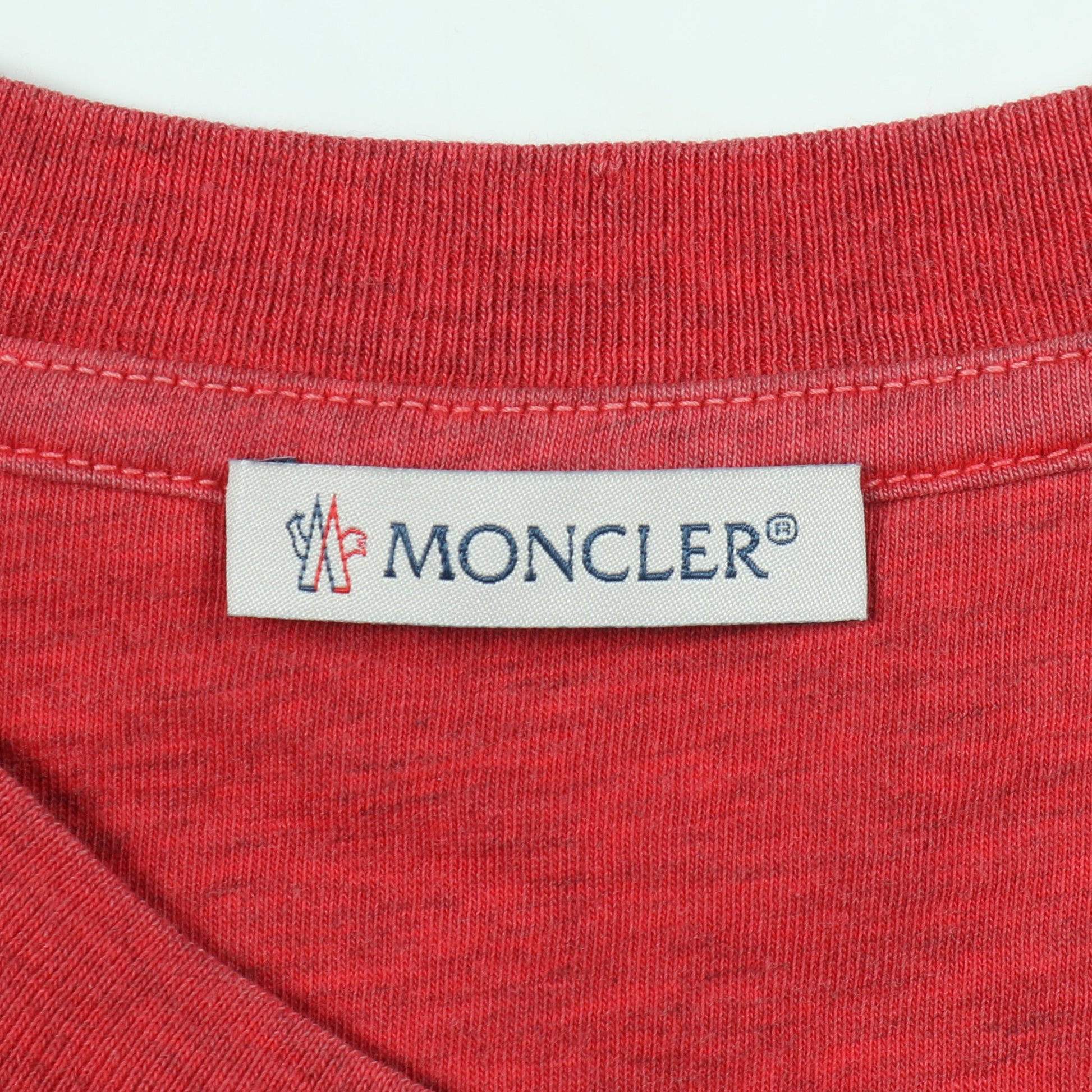 ビッグロゴプリント 半袖Tシャツ クルーネック コットン レッド モンクレール トップス MONCLER