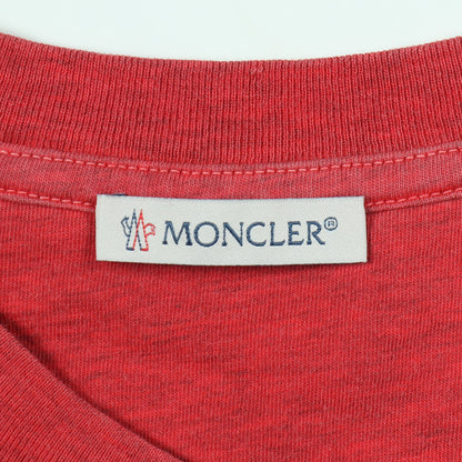 ビッグロゴプリント 半袖Tシャツ クルーネック コットン レッド モンクレール トップス MONCLER