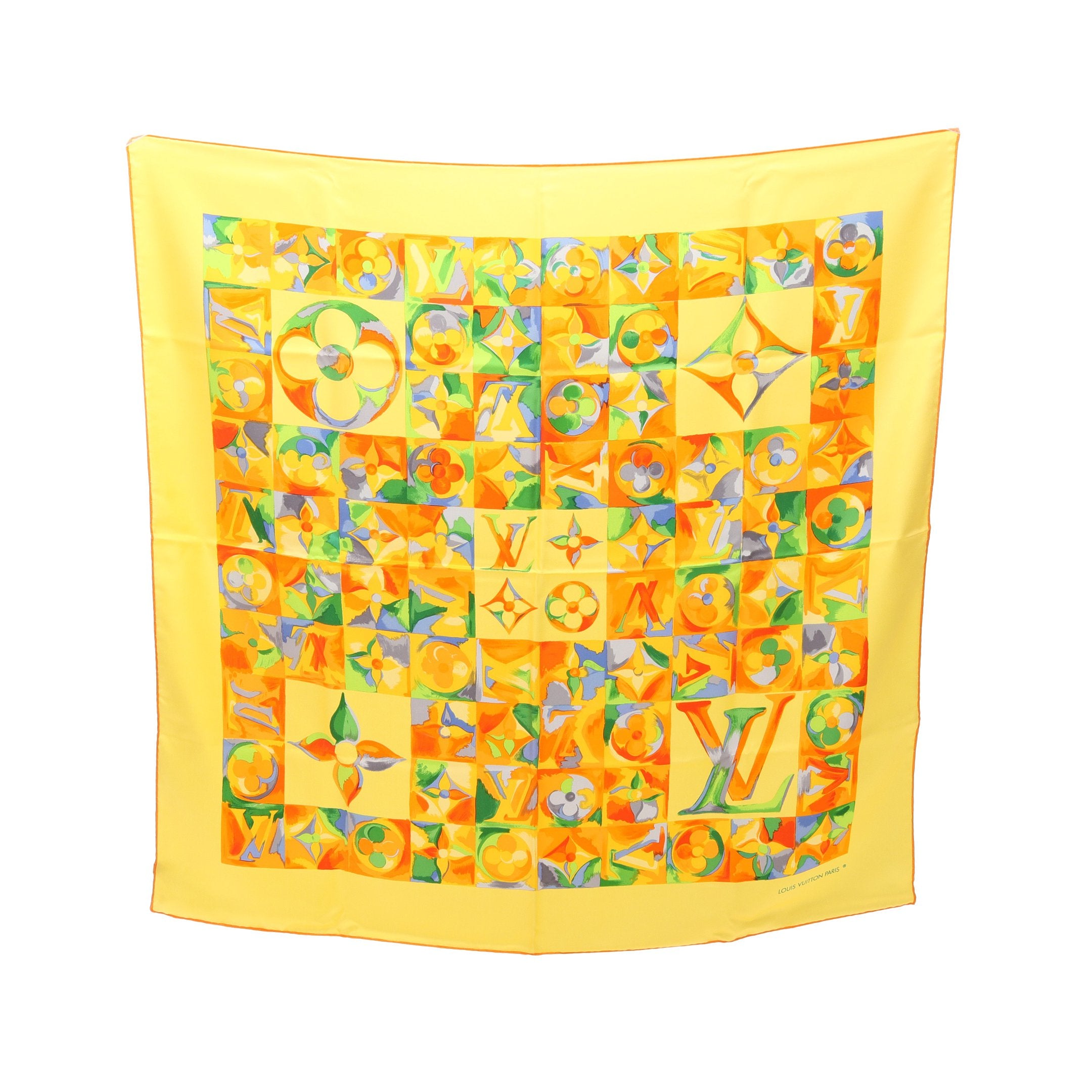 モノグラム スカーフ シルク イエロー マルチカラー ルイヴィトン – RECLO