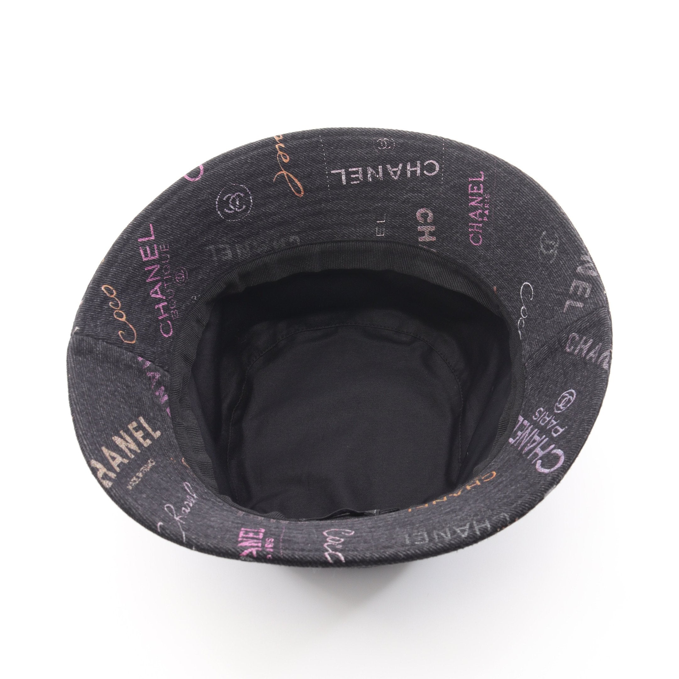 クラッシャーデニム バケット ハット コットン ブラック マルチカラー