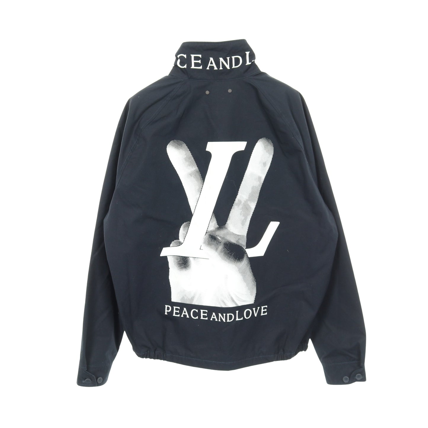 PEACE AND LOVE ハリントンジャケット ブルゾン コットン ネイビー ルイヴィトン アウター LOUIS VUITTON