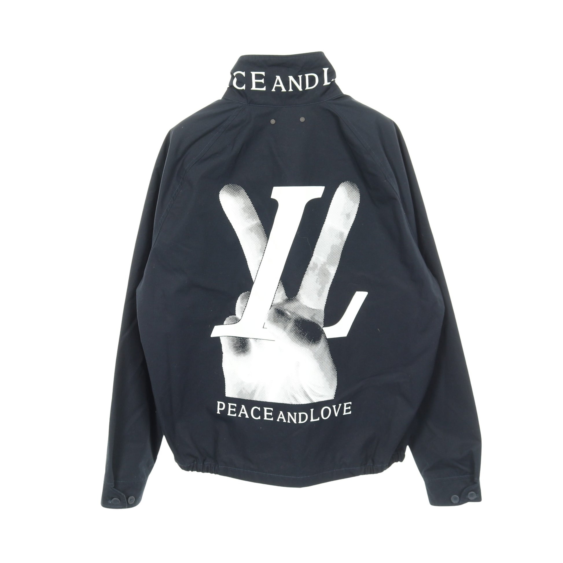 PEACE AND LOVE ハリントンジャケット ブルゾン コットン ネイビー ルイヴィトン アウター LOUIS VUITTON