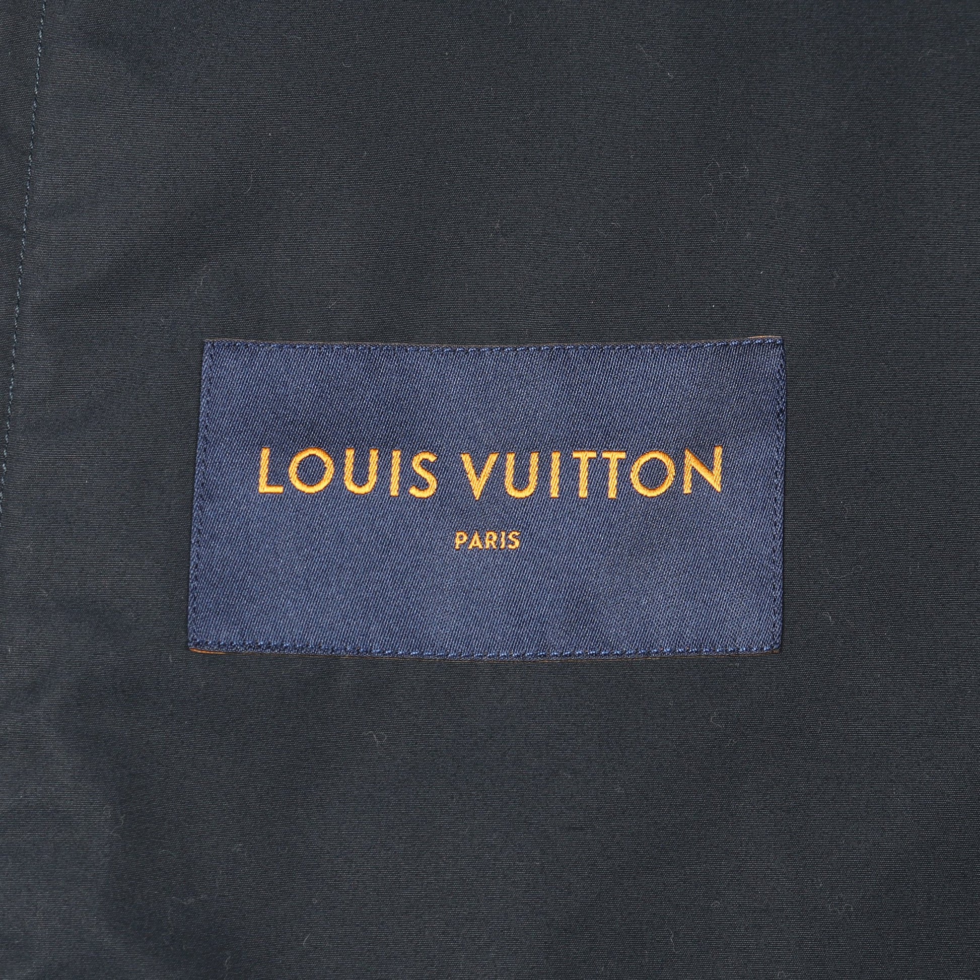 PEACE AND LOVE ハリントンジャケット ブルゾン コットン ネイビー ルイヴィトン アウター LOUIS VUITTON
