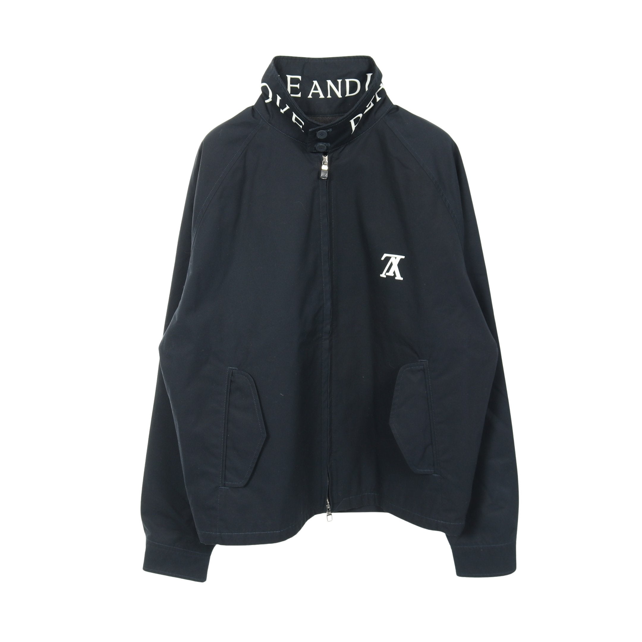 PEACE AND LOVE ハリントンジャケット ブルゾン コットン ネイビー