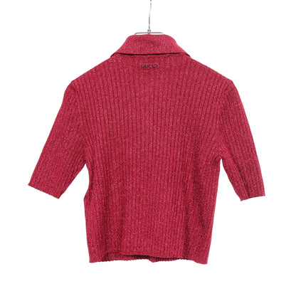 ニット 半袖 レーヨン ピンクパープル グリッター グッチ トップス GUCCI