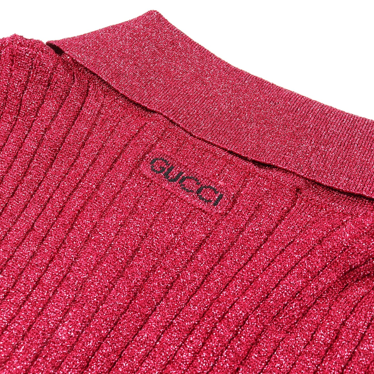 ニット 半袖 レーヨン ピンクパープル グリッター グッチ トップス GUCCI