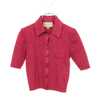 ニット 半袖 レーヨン ピンクパープル グリッター グッチ トップス GUCCI