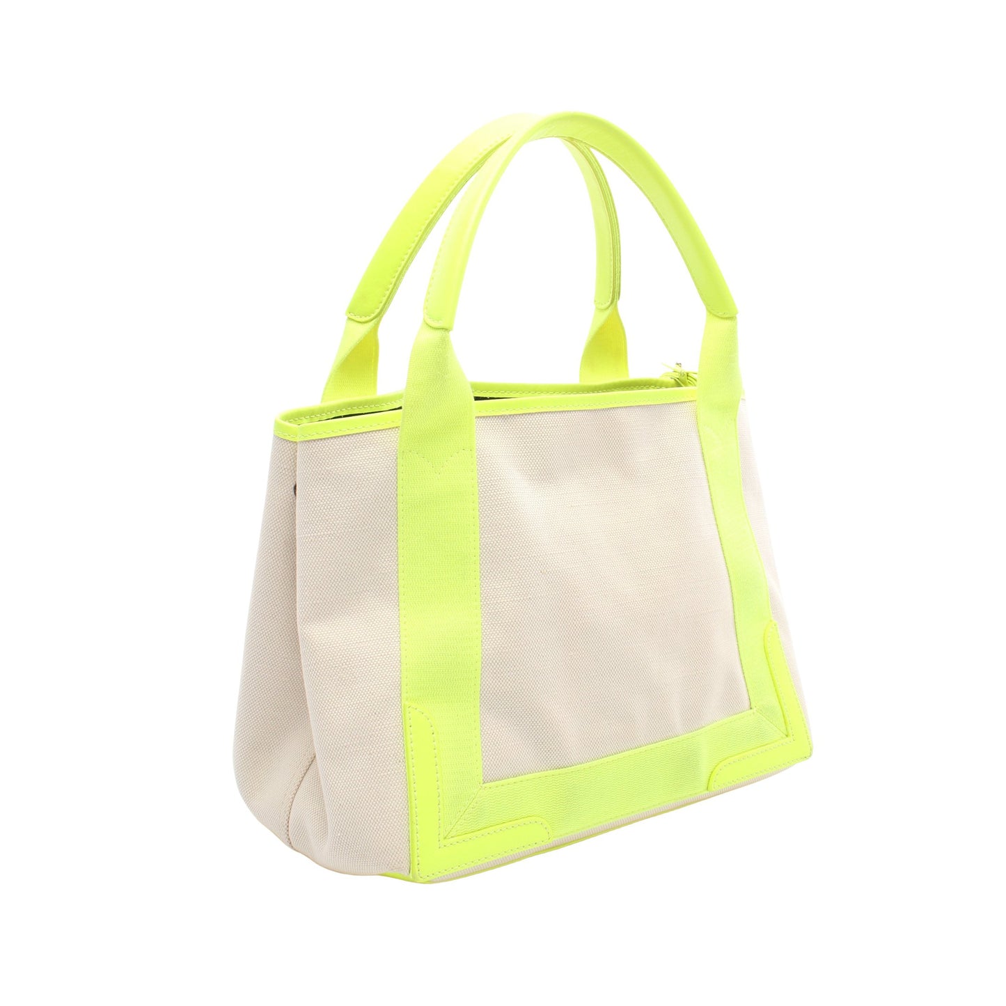 NAVY CABAS S ネイビーカバ ハンドバッグ トートバッグ キャンバス レザー アイボリー イエロー ネオンカラー バレンシアガ バッグ BALENCIAGA