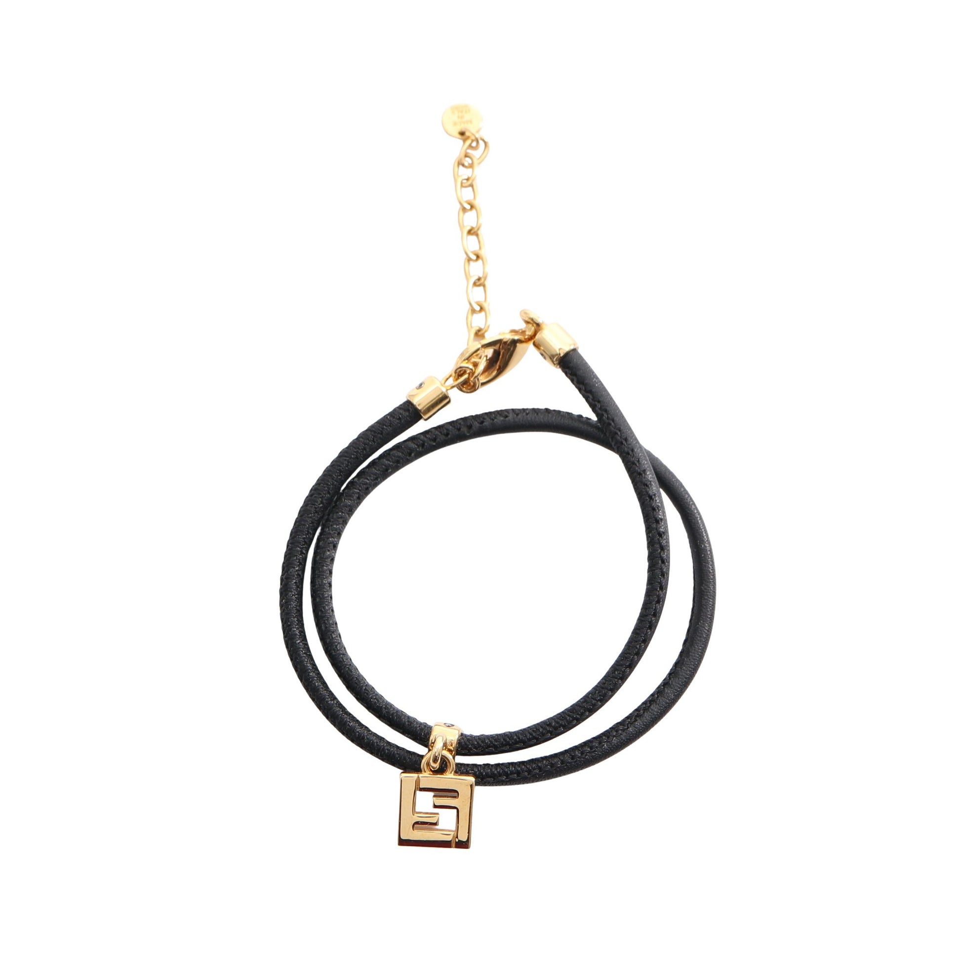 FOREVER フォーエバー ブレスレット FFロゴ GP レザー ゴールド ブラック フェンディ アクセサリー FENDI