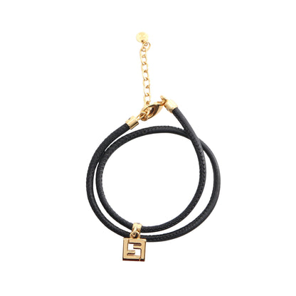 FOREVER フォーエバー ブレスレット FFロゴ GP レザー ゴールド ブラック フェンディ アクセサリー FENDI