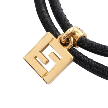 FOREVER フォーエバー ブレスレット FFロゴ GP レザー ゴールド ブラック フェンディ アクセサリー FENDI