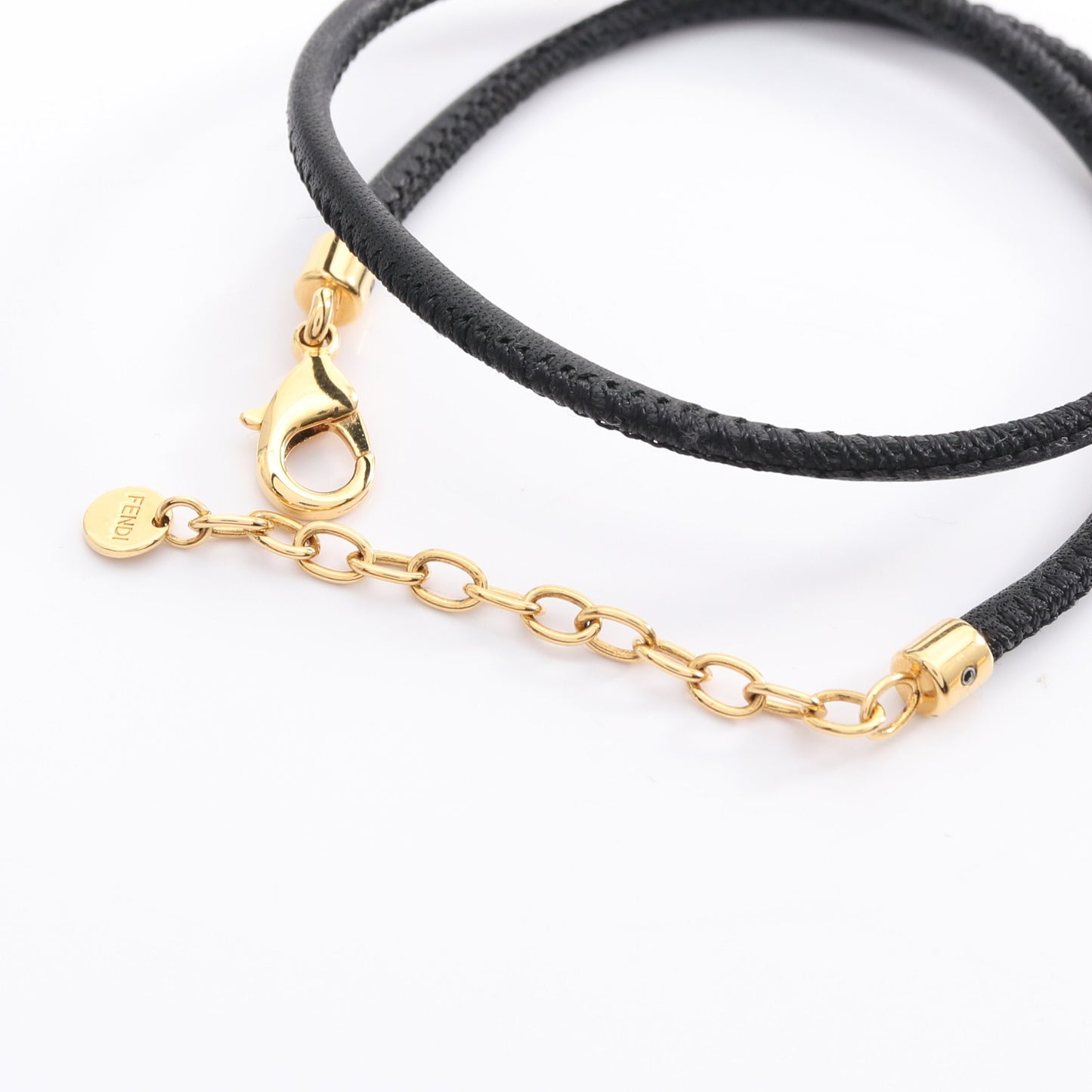 FOREVER フォーエバー ブレスレット FFロゴ GP レザー ゴールド ブラック フェンディ アクセサリー FENDI