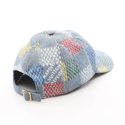 LV バーズ ダミエ キャップ コットン ブルーグレー マルチカラー デニム ルイヴィトン 財布・小物 LOUIS VUITTON