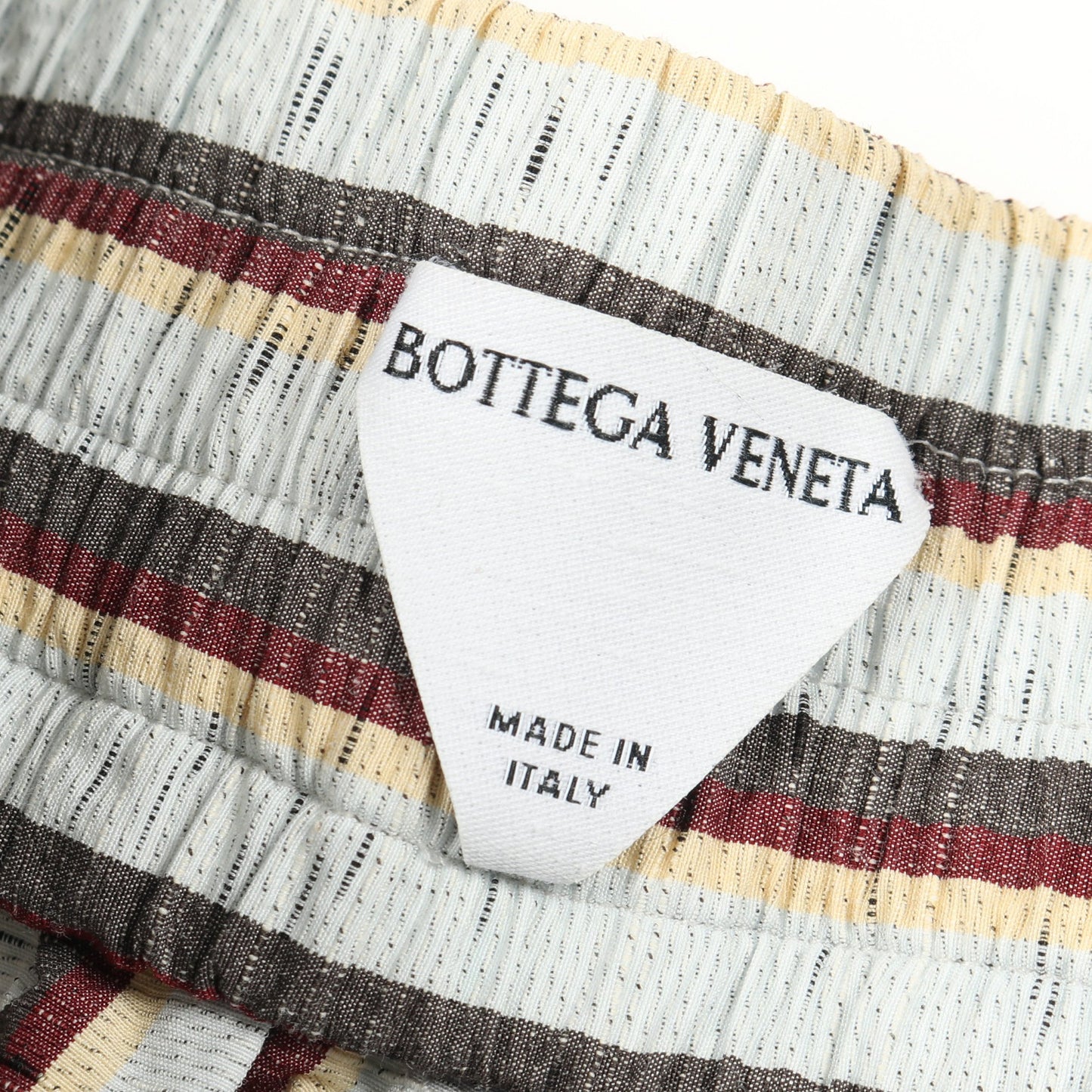 ハーフ パンツ ストライプ コットン リネン ライトグレー マルチカラー ボッテガヴェネタ ボトムス BOTTEGA VENETA