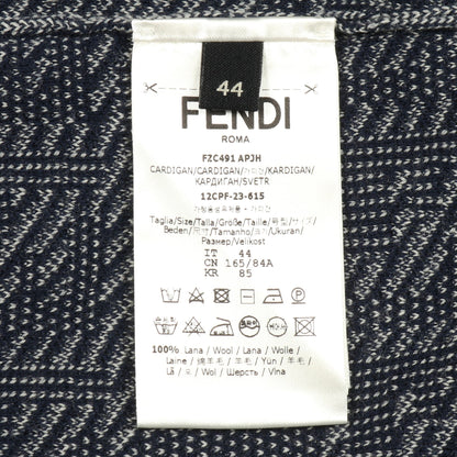 FFロゴ カーディガン Vネック ウール ネイビー フェンディ トップス FENDI