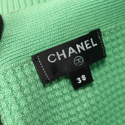 ココマークボタン タンクトップ キャミソール コットン イエローグリーン シャネル トップス CHANEL