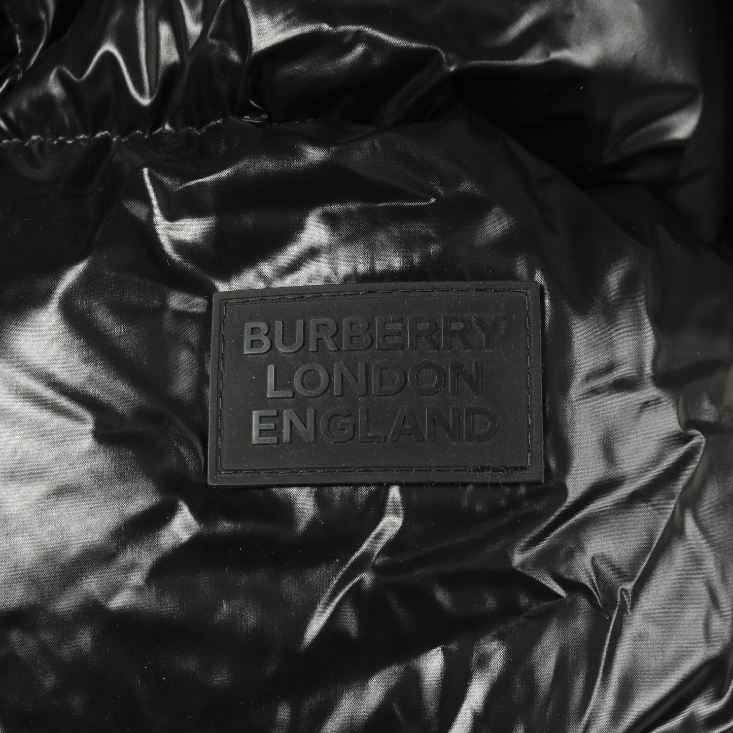 デタッチャブル ロゴアップリケ ダウンジャケット ナイロン ブラック バーバリー アウター BURBERRY