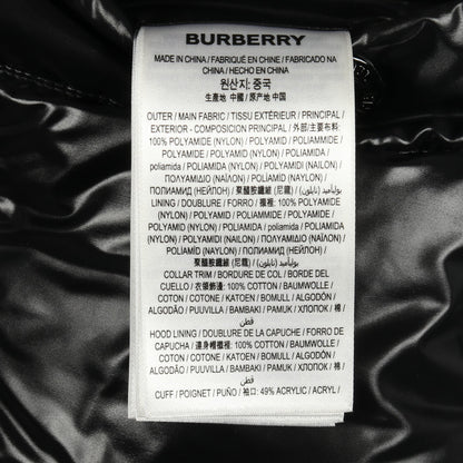 デタッチャブル ロゴアップリケ ダウンジャケット ナイロン ブラック バーバリー アウター BURBERRY