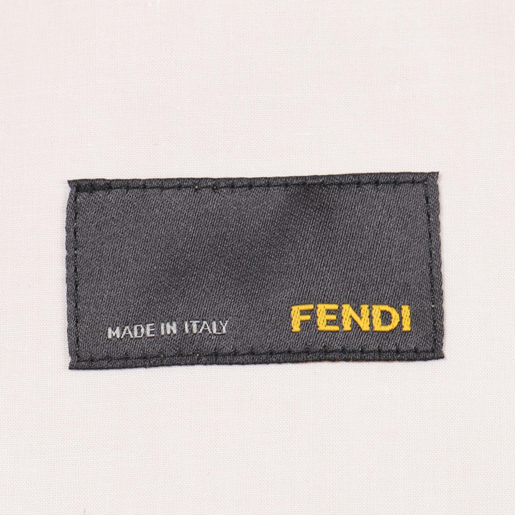 ステンカラーコート コットン レザー ホワイト ベージュ マルチカラー フェンディ アウター FENDI