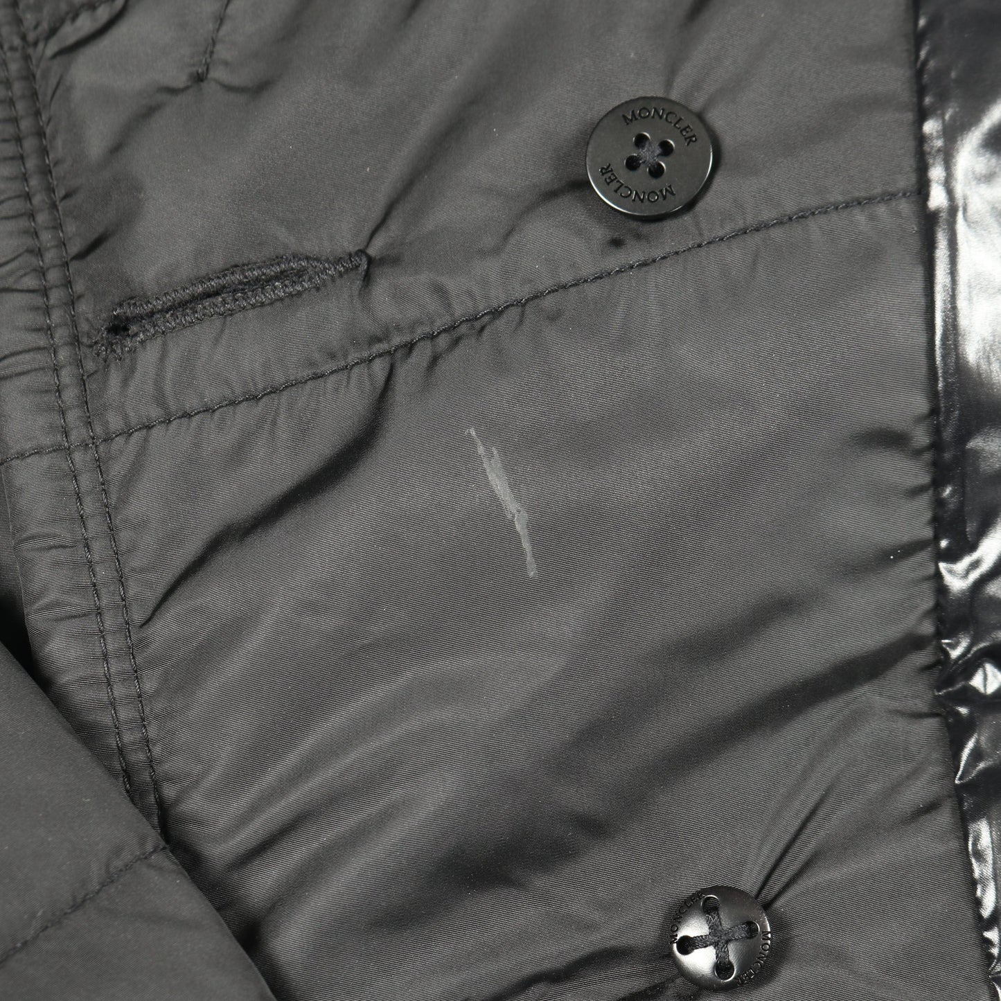 MARINE テーラード ダウンジャケット ナイロン ブラック ダブルブレスト モンクレール アウター MONCLER