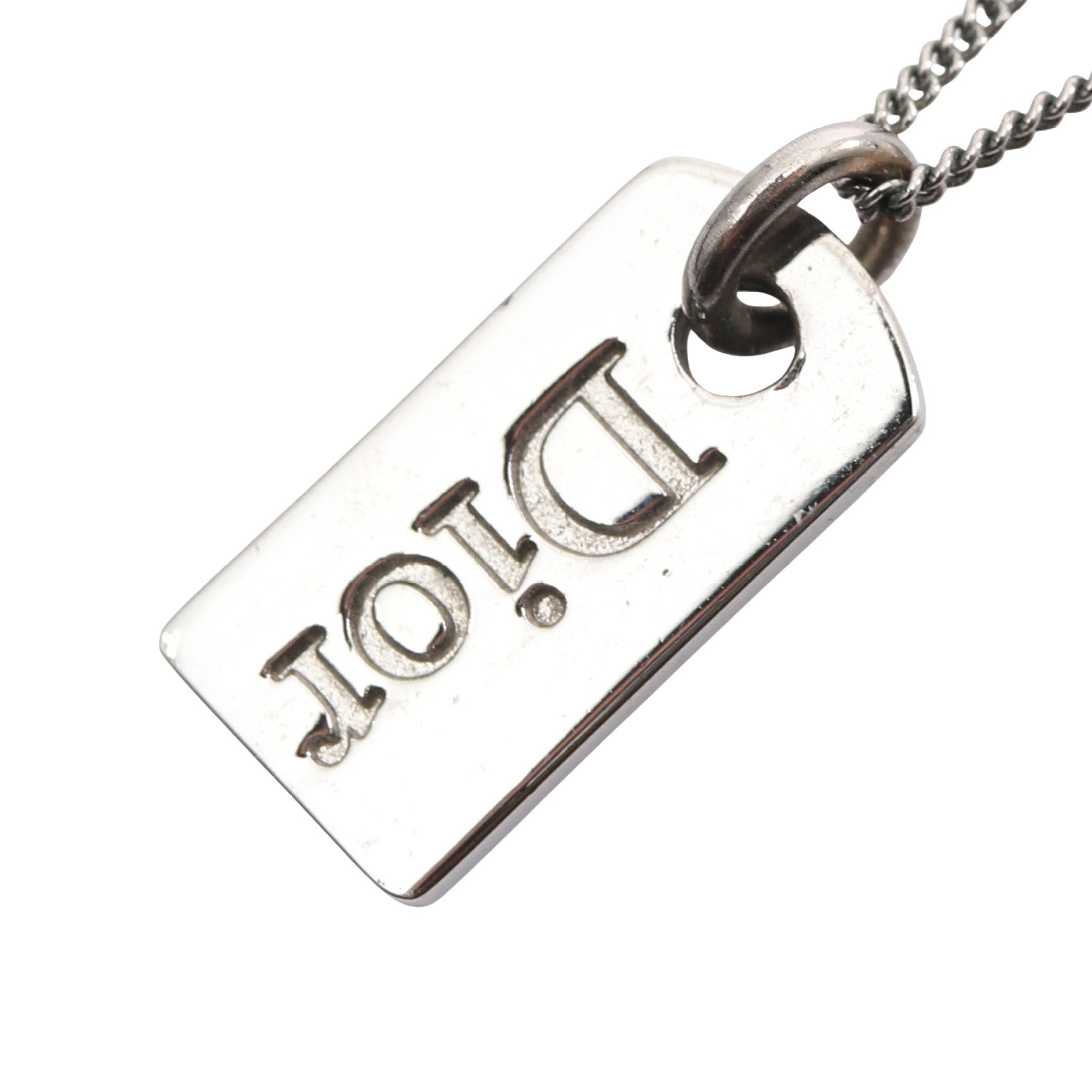 クリスチャンディオール　プレートネックレス Christian Dior ディオール ネックレス プレート ドッグタグ シルバー
