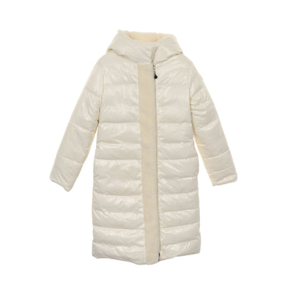 BAGAUD キッズ リバーシブル ボアコート ダウンコート ナイロン オフホワイト フード付き モンクレール アウター MONCLER