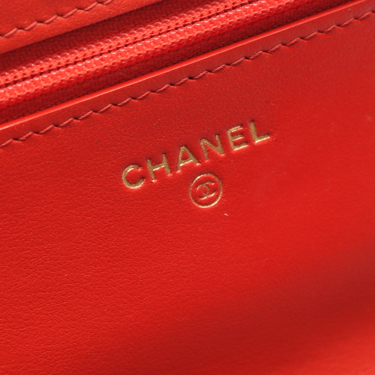 2.55 マトラッセ チェーンウォレット ツイード オレンジレッド ゴールド金具 シャネル バッグ CHANEL