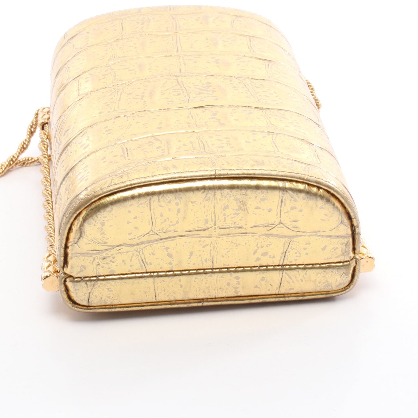 ココマーク チェーンショルダーバッグ レザー ゴールド ゴールド金具 クロコ型押し シャネル バッグ CHANEL