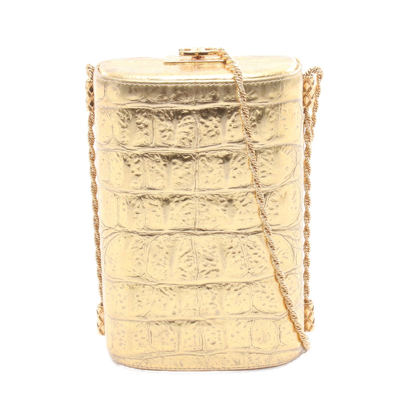 ココマーク チェーンショルダーバッグ レザー ゴールド ゴールド金具 クロコ型押し シャネル バッグ CHANEL