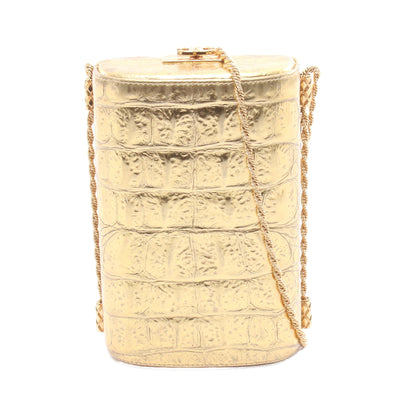 ココマーク チェーンショルダーバッグ レザー ゴールド ゴールド金具 クロコ型押し シャネル バッグ CHANEL