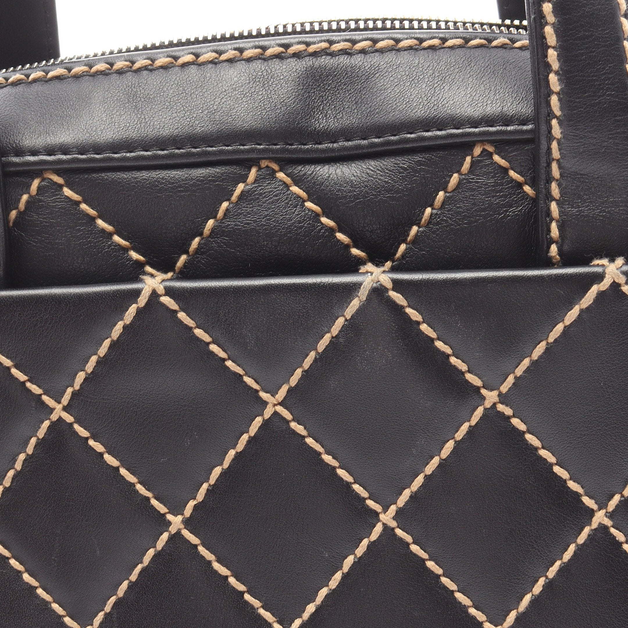 ✨美品 鑑定済✨CHANEL ワイルドステッチ ハンドバッグ ミニボストン 黒 VINTAGE CHANEL/シャネル】Wild stitch ボストンバッグ（ボストン