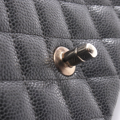 マトラッセ イーストウエスト チェーンショルダーバッグ キャビアスキン ブラック シルバー金具 シャネル バッグ CHANEL