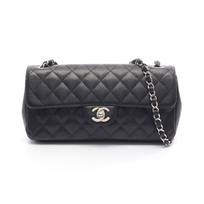 マトラッセ イーストウエスト チェーンショルダーバッグ キャビアスキン ブラック シルバー金具 シャネル バッグ CHANEL