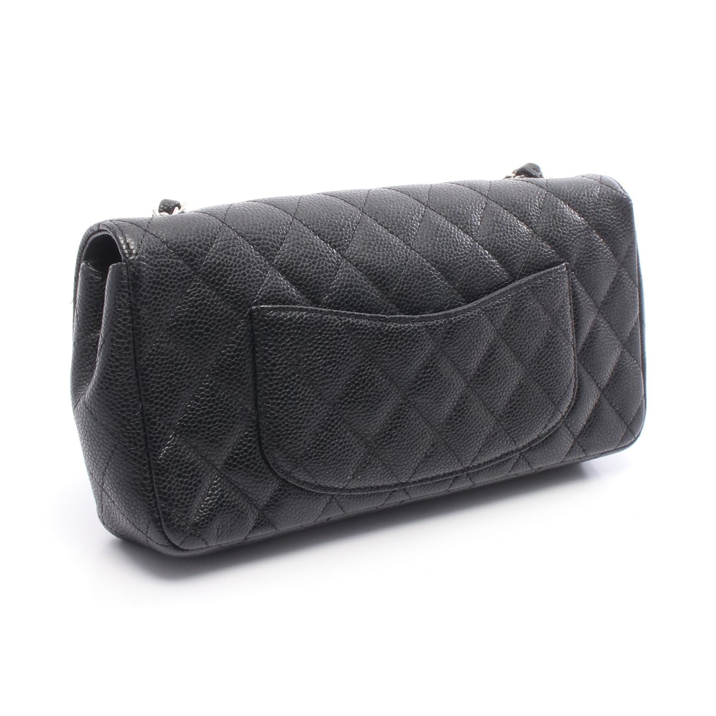 マトラッセ イーストウエスト チェーンショルダーバッグ キャビアスキン ブラック シルバー金具 シャネル バッグ CHANEL