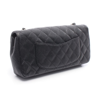 マトラッセ イーストウエスト チェーンショルダーバッグ キャビアスキン ブラック シルバー金具 シャネル バッグ CHANEL
