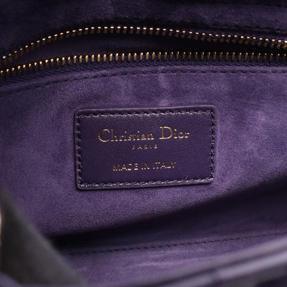 LADY DIOR MY ABCDIOR レディディオール スモール カナージュ ハンドバッグ レザー ダークパープル 2WAY クリスチャンディオール バッグ Christian Dior
